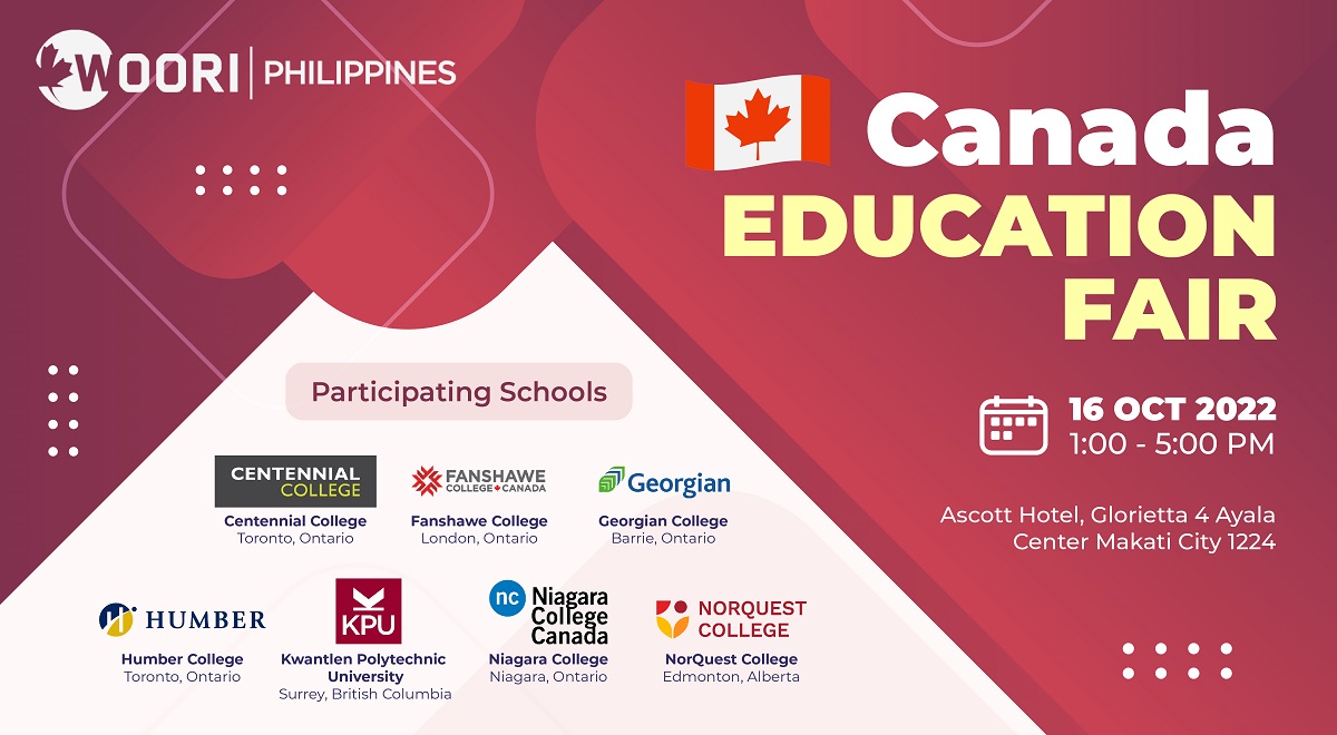 Register Now! Woori Philippines Canada Education Fair October 2022